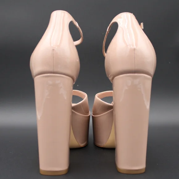 Marc Fisher Ankle Strap Platform Sandal (Womens) Light Pink (looks nude) 8.5 - Picture 9 of 13